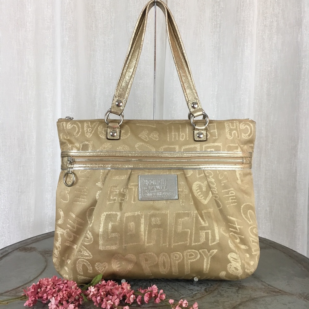 Coach Poppy Story Patch Glam Tote 15301